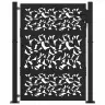 Aiavärav, Must, 100 X 125 cm Terasest Lehekujundusega