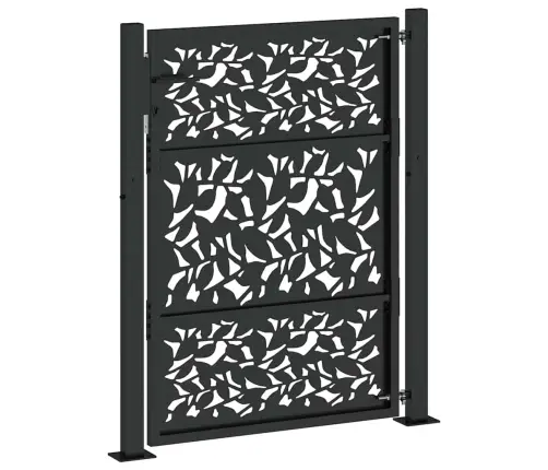 Aiavärav, Must, 100 X 125 cm Terasest Lehekujundusega