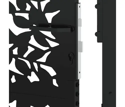 Aiavärav, Must, 100 X 125 cm Terasest Lehekujundusega