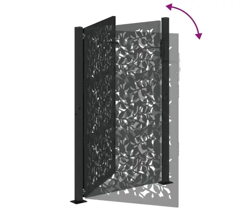 Dārza Vārti Melni 105X155 Cm Tērauda Lapu Dizains Vidaxl