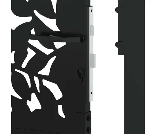 Dārza Vārti Melni 105X155 Cm Tērauda Lapu Dizains Vidaxl