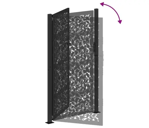 Sodo Vartai, Juodi, 100X175 cm Plieno Lapo Raštas