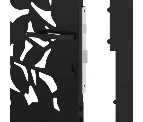 Sodo Vartai, Juodi, 100X175 cm Plieno Lapo Raštas