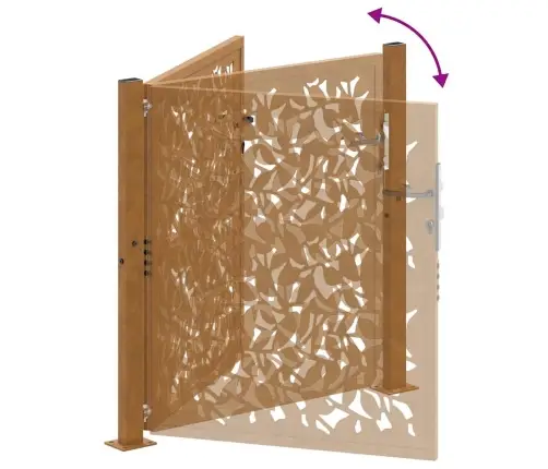 Dārza Vārti 105X105 Cm Laikam Izturīga Tērauda Lapu Dizains Vidaxl