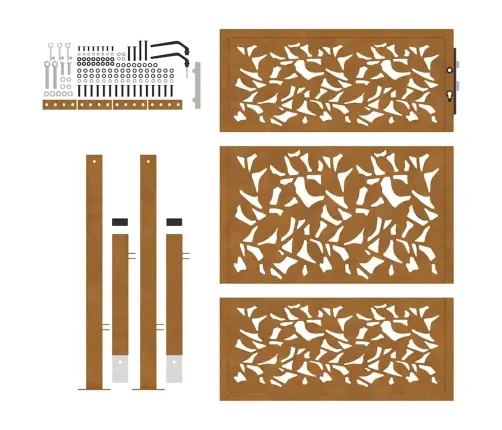 Dārza Vārti Laikapstākļiem Izturīgs Tērauda Lapu Dizains Vidaxl