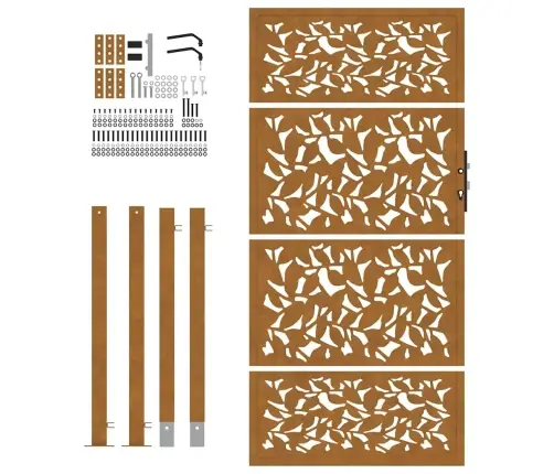 Sodo Vartai, 100X175 cm Atsparūs Oro Sąlygoms, Plieniniai, Lapo Raštas