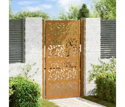 Sodo Vartai, 100X175 cm Atsparūs Oro Sąlygoms, Plieniniai, Lapo Raštas