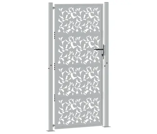 Aiavärav 100 X 200 Cm Ilmastikukindlast Terasest Lehekujundusega