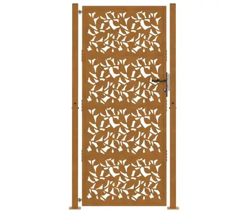 Aiavärav 100 X 200 Cm Ilmastikukindlast Terasest Lehekujundusega