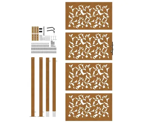 Aiavärav 100 X 200 Cm Ilmastikukindlast Terasest Lehekujundusega