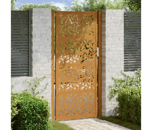 Aiavärav 100 X 200 Cm Ilmastikukindlast Terasest Lehekujundusega