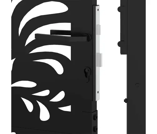 Dārza Vārti Melni 105X106 Cm Tērauda Viļņu Dizains Vidaxl