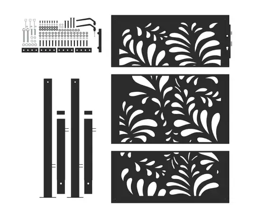 Dārza Vārti Melni 105X130 Cm Tērauda Viļņu Dizains Vidaxl