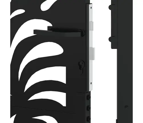 Dārza Vārti Melni 105X130 Cm Tērauda Viļņu Dizains Vidaxl