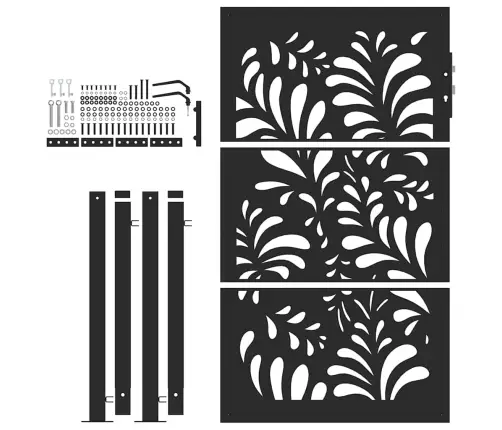 Dārza Vārti Melni 105X155 Cm Tērauda Viļņu Dizains Vidaxl