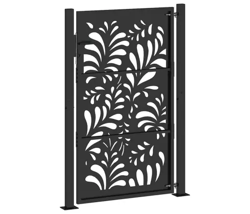 Dārza Vārti Melni 105X155 Cm Tērauda Viļņu Dizains Vidaxl