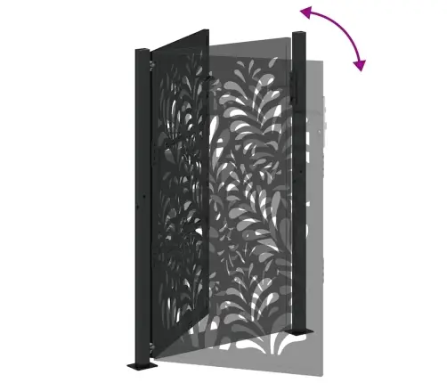 Dārza Vārti Melni 105X155 Cm Tērauda Viļņu Dizains Vidaxl