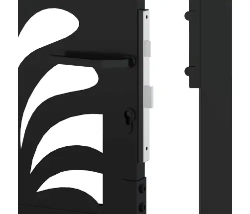 Dārza Vārti Melni 105X155 Cm Tērauda Viļņu Dizains Vidaxl