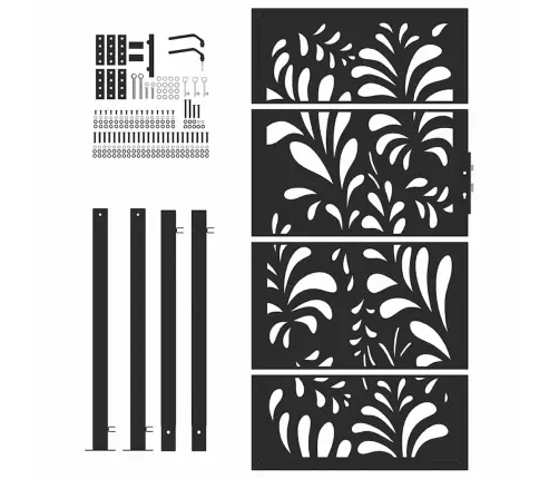 Aiavärav, Must, 100 X 175 cm Terasest, Lainelise Mustriga