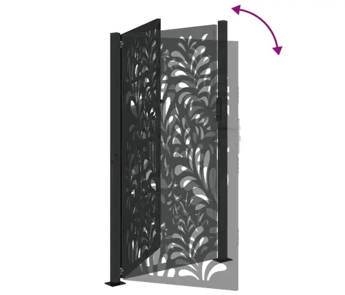 Aiavärav, Must, 100 X 175 cm Terasest, Lainelise Mustriga