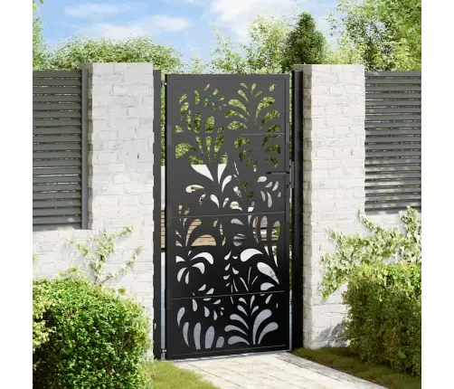 Aiavärav, Must, 100 X 175 cm Terasest, Lainelise Mustriga