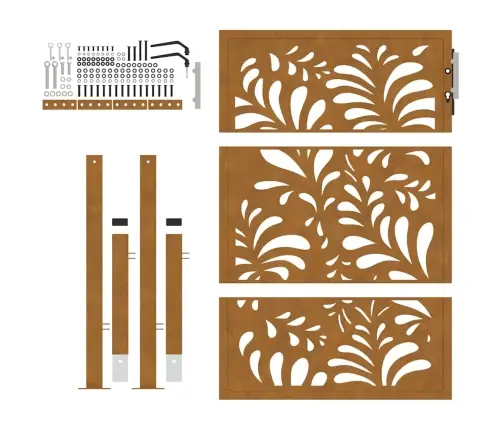 Dārza Vārti 105X130 Cm Laikapstākļu Tērauda Viļņu Dizains Vidaxl