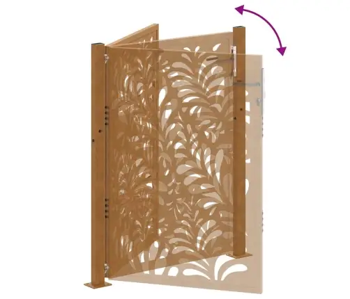 Dārza Vārti 105X130 Cm Laikapstākļu Tērauda Viļņu Dizains Vidaxl