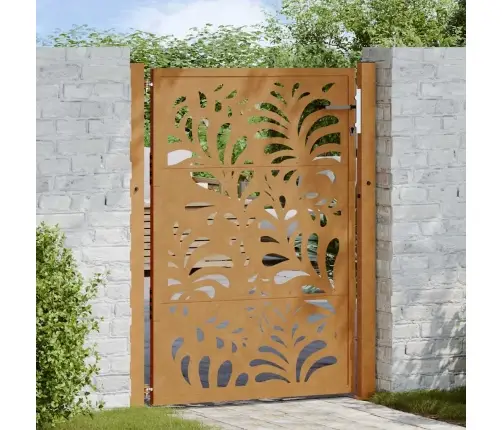 Dārza Vārti 105X130 Cm Laikapstākļu Tērauda Viļņu Dizains Vidaxl