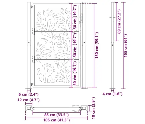 Sodo Vartai, 100X150 cm Atsparūs Oro Sąlygoms, Plienas, Banguotos Konstrukcijos