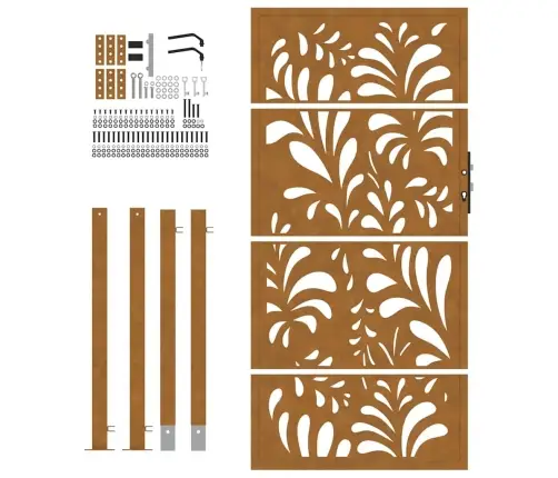 Dārza Vārti 105X180 Cm Laikapstākļu Tērauda Viļņu Dizains Vidaxl