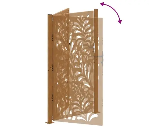 Dārza Vārti 105X180 Cm Laikapstākļu Tērauda Viļņu Dizains Vidaxl