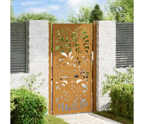 Dārza Vārti 105X180 Cm Laikapstākļu Tērauda Viļņu Dizains Vidaxl