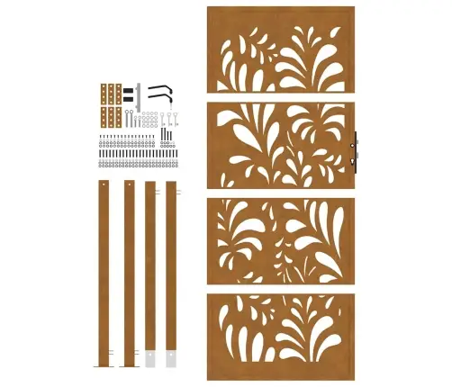 Dārza Vārti 105X205 Cm Laikapstākļu Tērauda Viļņu Dizains Vidaxl