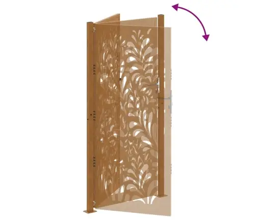 Dārza Vārti 105X205 Cm Laikapstākļu Tērauda Viļņu Dizains Vidaxl