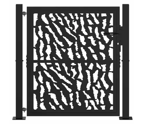 Dārza Vārti Melni 105X106 Cm Tērauda Pēdu Dizains Vidaxl