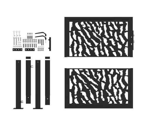 Dārza Vārti Melni 105X106 Cm Tērauda Pēdu Dizains Vidaxl