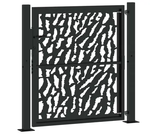 Dārza Vārti Melni 105X106 Cm Tērauda Pēdu Dizains Vidaxl