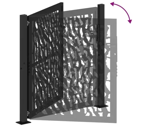 Dārza Vārti Melni 105X106 Cm Tērauda Pēdu Dizains Vidaxl