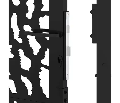 Dārza Vārti Melni 105X106 Cm Tērauda Pēdu Dizains Vidaxl