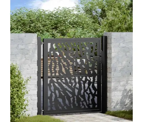 Dārza Vārti Melni 105X106 Cm Tērauda Pēdu Dizains Vidaxl