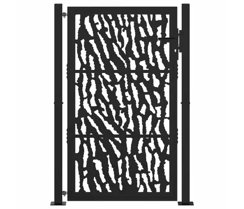 Sodo Vartai, Juodi, 105X155 cm Plieniniai, Su Atbrailomis
