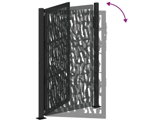 Sodo Vartai, Juodi, 105X155 cm Plieniniai, Su Atbrailomis