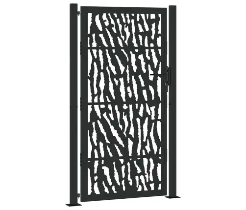 Dārza Vārti Melni 105X180 Cm Tērauda Pēdu Dizains Vidaxl