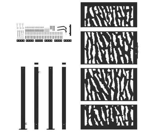 Dārza Vārti Melni 105X180 Cm Tērauda Pēdu Dizains Vidaxl