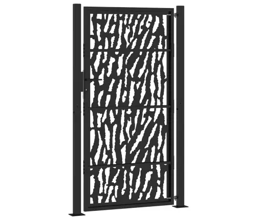 Dārza Vārti Melni 105X180 Cm Tērauda Pēdu Dizains Vidaxl