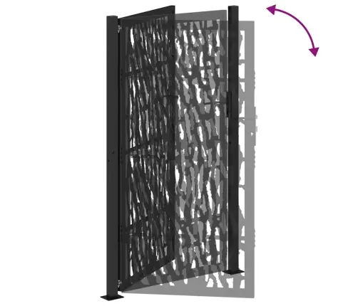 Dārza Vārti Melni 105X180 Cm Tērauda Pēdu Dizains Vidaxl