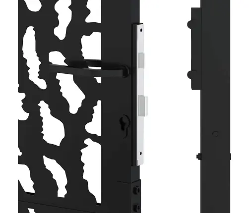 Dārza Vārti Melni 105X180 Cm Tērauda Pēdu Dizains Vidaxl