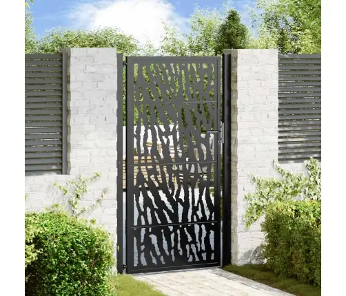 Dārza Vārti Melni 105X180 Cm Tērauda Pēdu Dizains Vidaxl