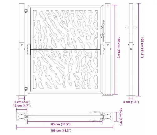 Aiavärav 100 X 100 Cm Ilmastikukindlast Terasest, Mustriline