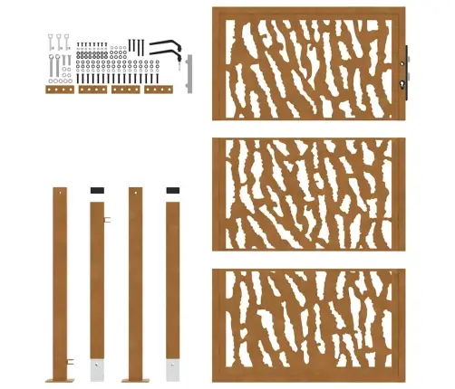 Dārza Vārti 105X155 Cm Laikapstākļu Tērauda Pēdas Dizains Vidaxl